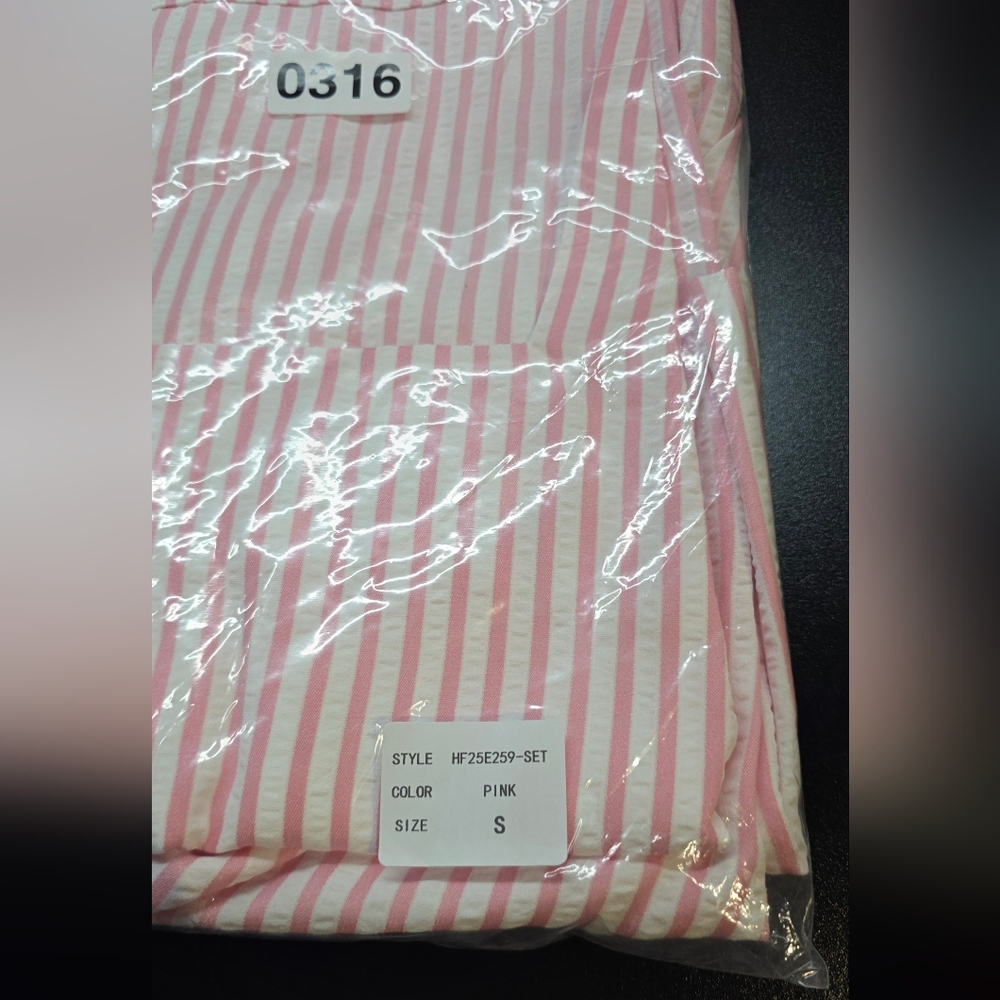 HYFVE SET Pink Striped Seersucker New In Poly Bag Small/Medium/Large Available - Picture 7 of 15